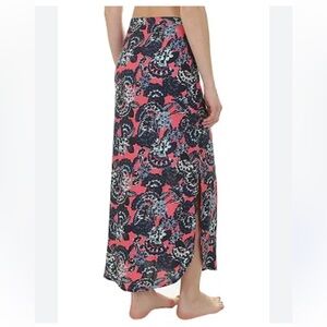 Roxy Blue and Pink Maxi Skirt with pockets